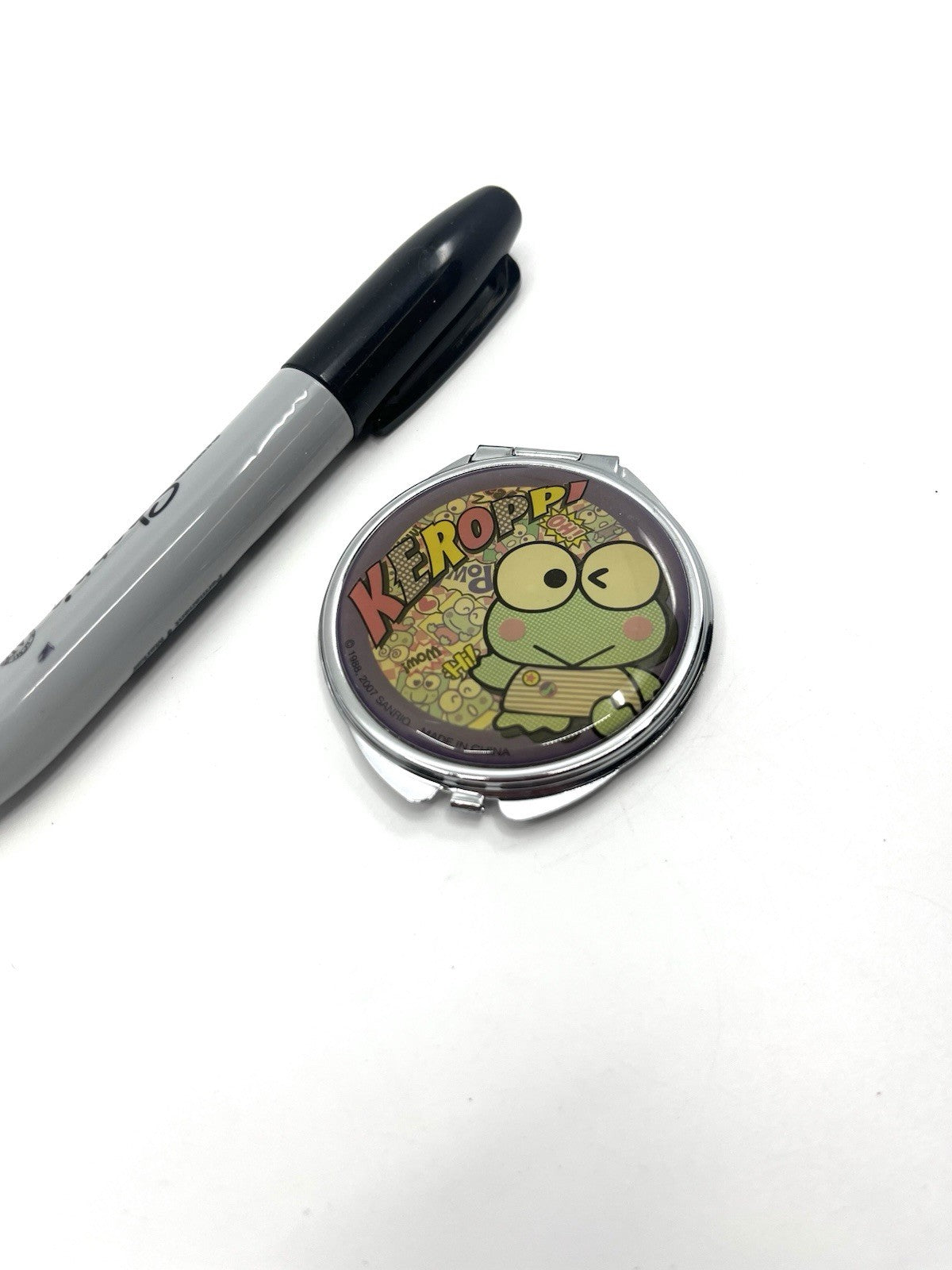 Vintage 2007 Sanrio Keroppi Compact Mirror Pastel Comic Pop Art NEW Rare