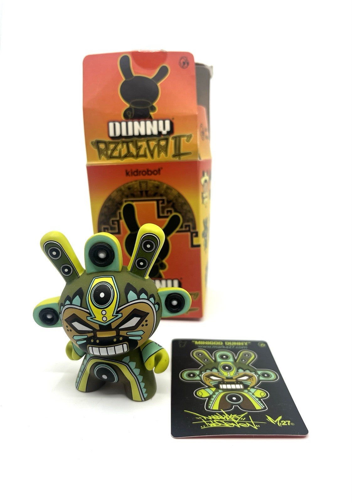 Kidrobot Dunny 2011 Azteca II 2 vinyl figure MInigod by Marka27 with box & card