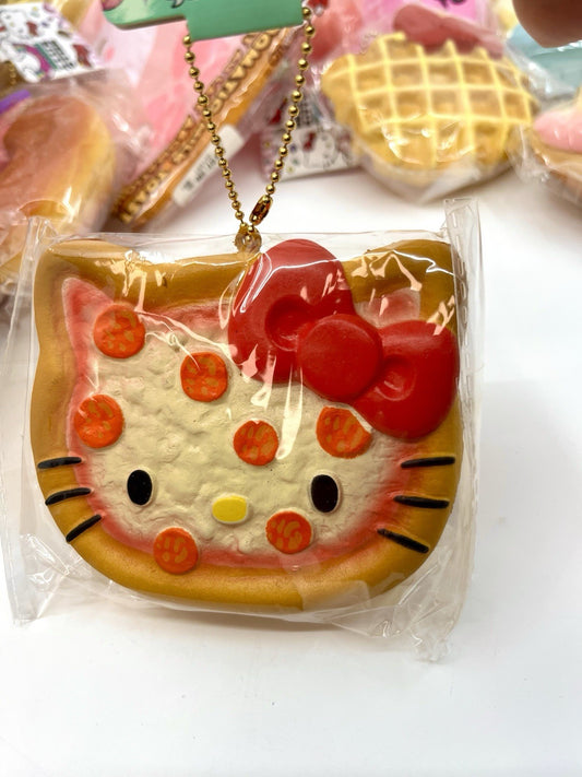 SANRIO HelloKitty Pizza  Squish Dangler  NEW 3in