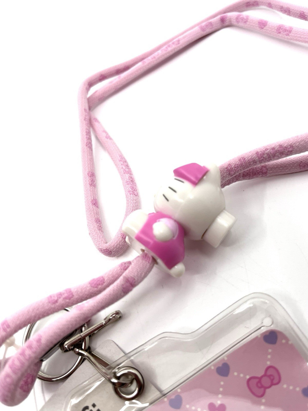 Sanrio Hello Kitty Lanyard ID Badge Holder w/Charm Clip 2014 Japan Rare
