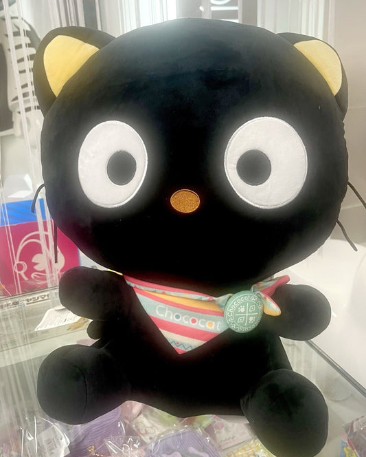 Chococat Plush Sanrio/ Black Stuffed Animal Plush w/scarf/ 20In Tall