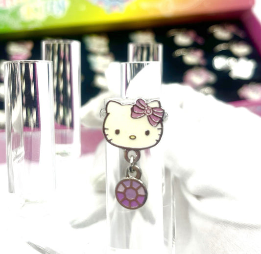 2011 Sanrio Hello Kitty Ring w/ Pink Gem Charm – Rare Vintage Adjustable