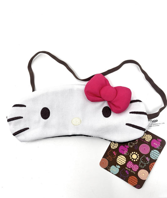 Hello Kitty Eye Mask Sleep Mask Sanrio 2017 w/Tag 7”x4” Soft Cotton Cute Bow