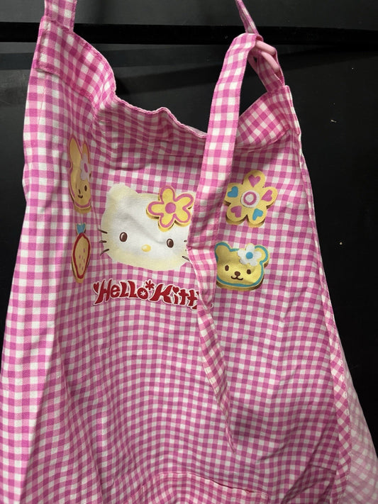 Sanrio HELLO KITTY Pink & White Apron 2004 Made in Japan NEW