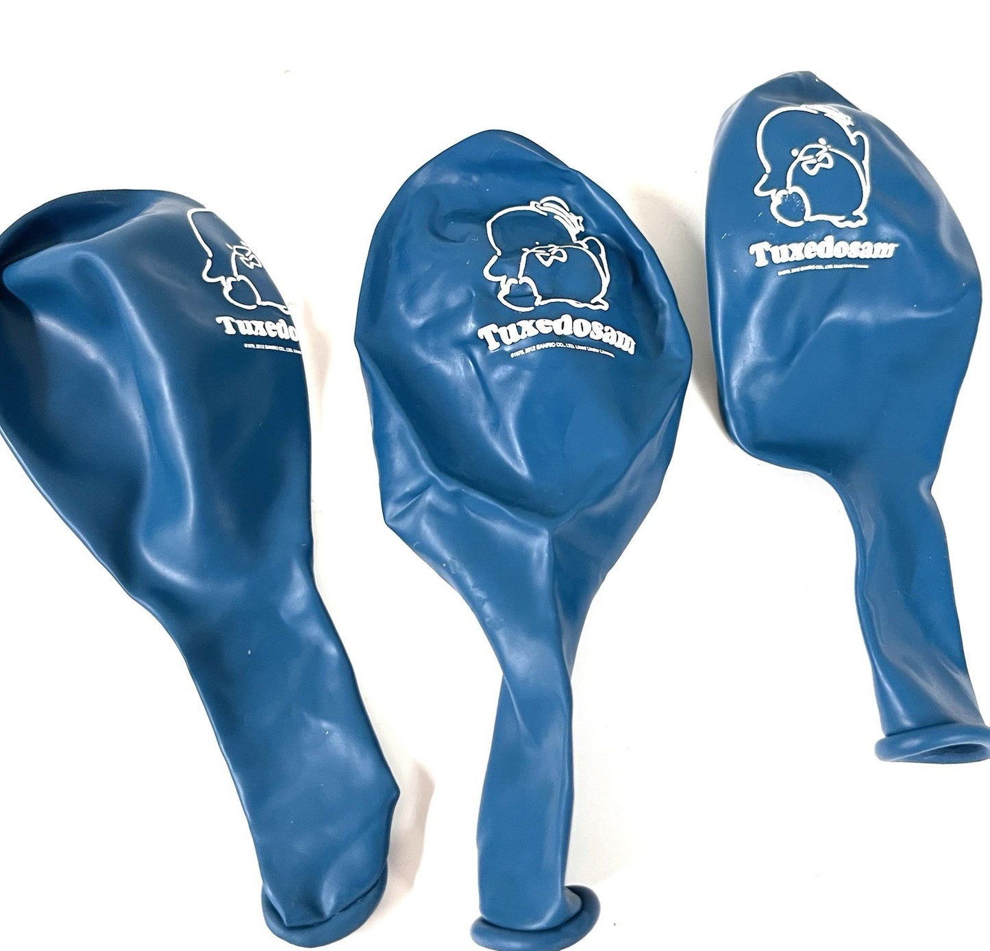 Sanrio Tuxedosam Balloons 3pc Blue Latex 2012 UNUSED - 9”H x 8”W