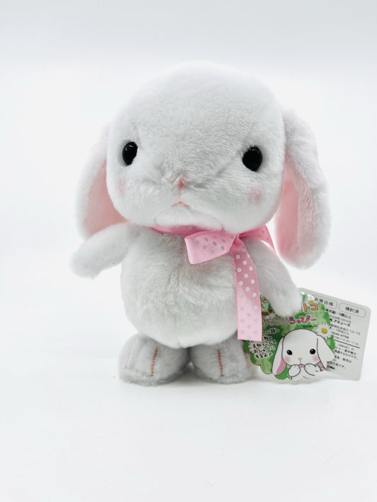 White Bunny MIMIPYON Manekko Toko Toko Loppy Talking Plush JAPAN