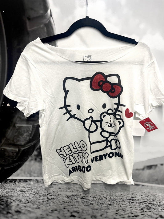Hello kitty 40th Aniv  Sanrio characters Kawaii Wht Shoulder  NEW W/tag M