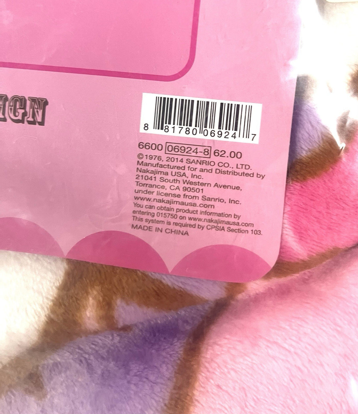 Hello Kitty Blanket 2014 – Brand New Sealed, 56”x39” – Cute Circus Design