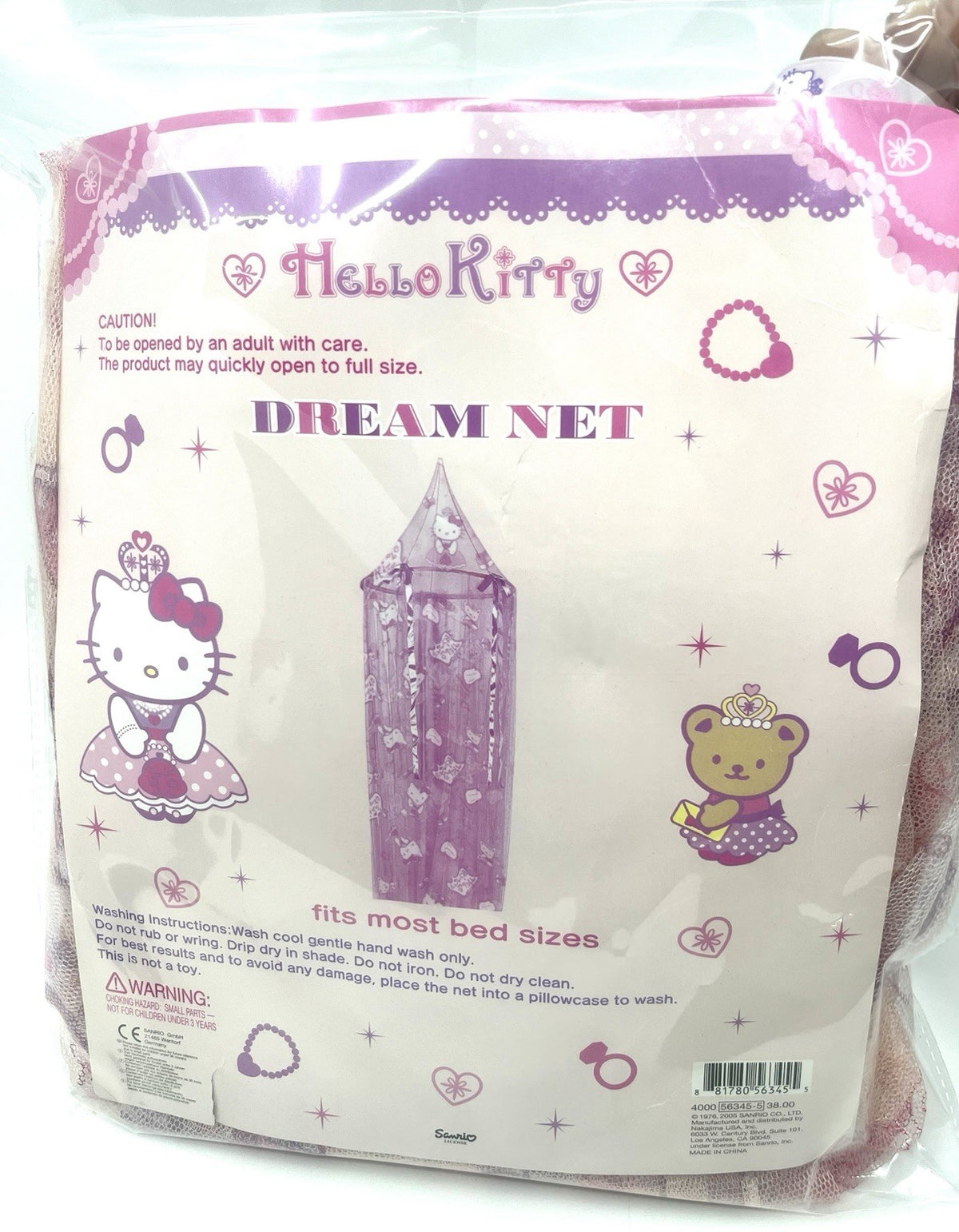 2005 Sanrio Hello Kitty Dream Net Bed Canopy NWT Pink Princess Room Decor Rare