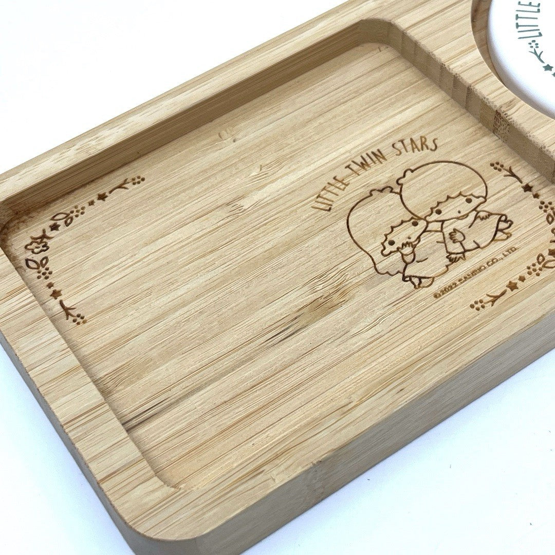 Sanrio Little Twin Stars Bamboo Tray with Ceramic Coaster