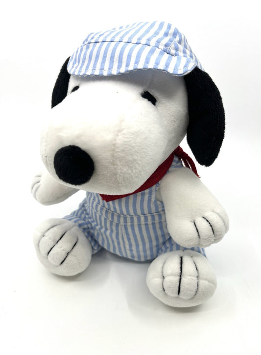 Peanuts Snoopy Plush Train Engineer  Tag | Stuffed Animal Dog 8” New