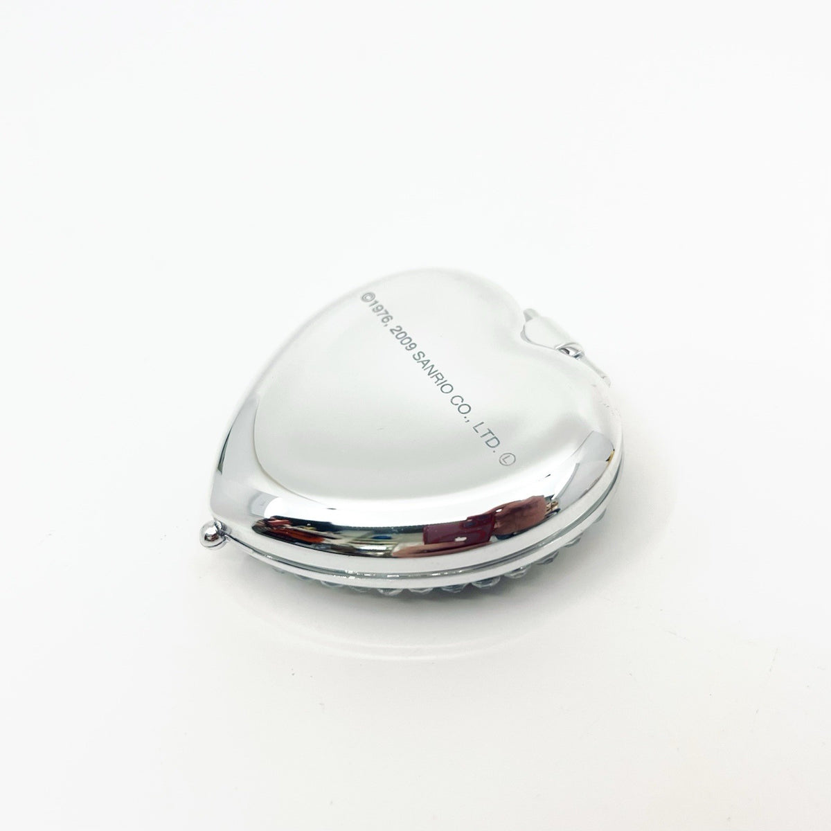 Rare 2009 Hello Kitty Heart Compact Mirror Rhinestone Red Bow Sanrio New