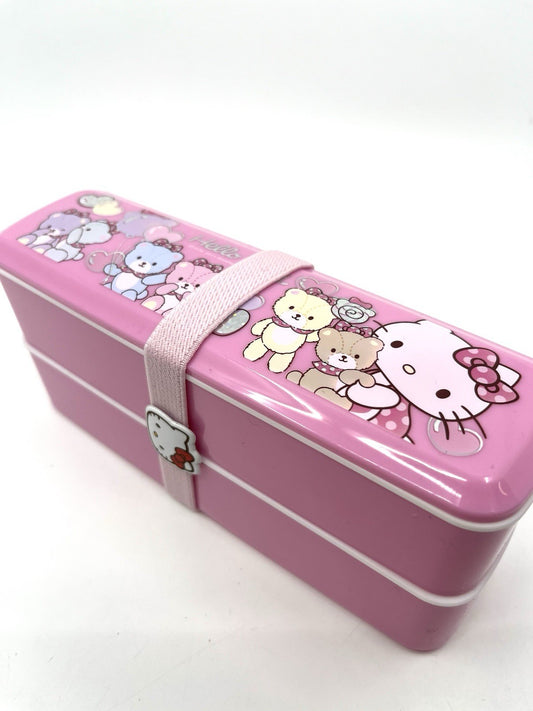 Sanrio Hello Kitty 2 Tier Lunchbox  W Chopsticks