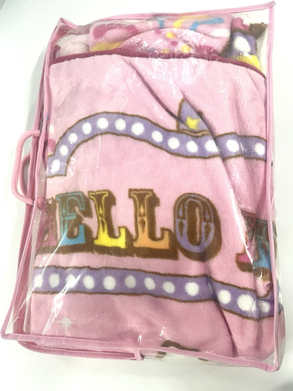 Hello Kitty Blanket 2014 – Brand New Sealed, 56”x39” – Cute Circus Design