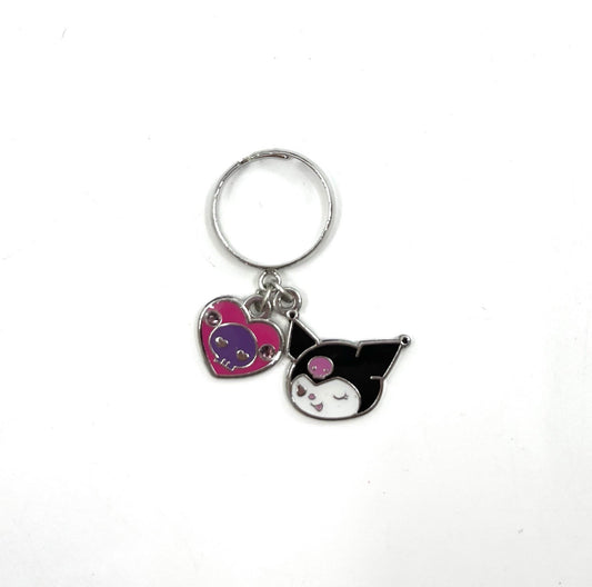 Vintage 2010 Sanrio Kuromi Ring w/ Heart Charm Pink Gem Nakajima USA  Rare