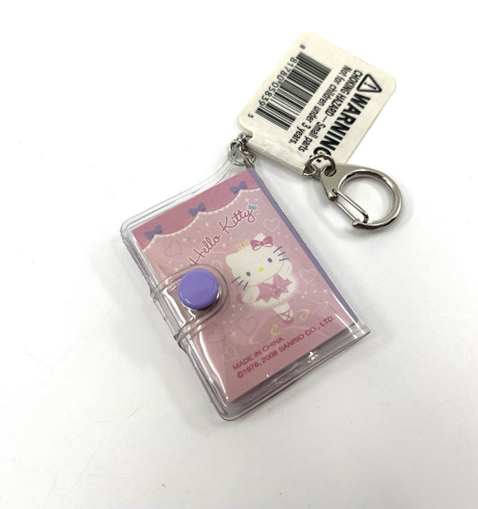 Sanrio Hello Kitty Ballerina Mini Binder Keychain 2008 PVC Book New w/ Tag