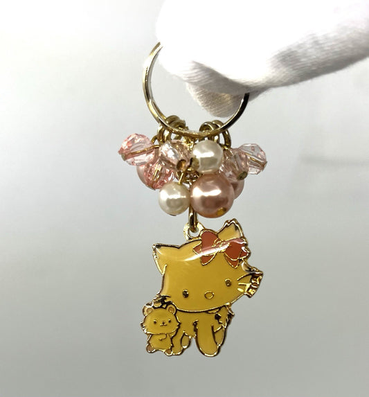 Sanrio Charmmy Kitty Keychain 2005 w/ Box Rare Vintage Hello Kitty Jewelry Beads