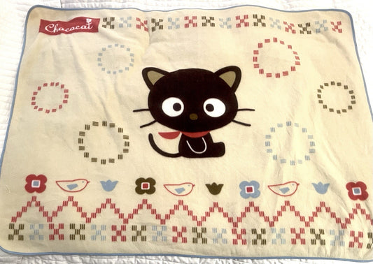 Sanrio Chococat Fleece Throw Blanket Kawaii Cat Red Scarf Vintage Pastel Birds