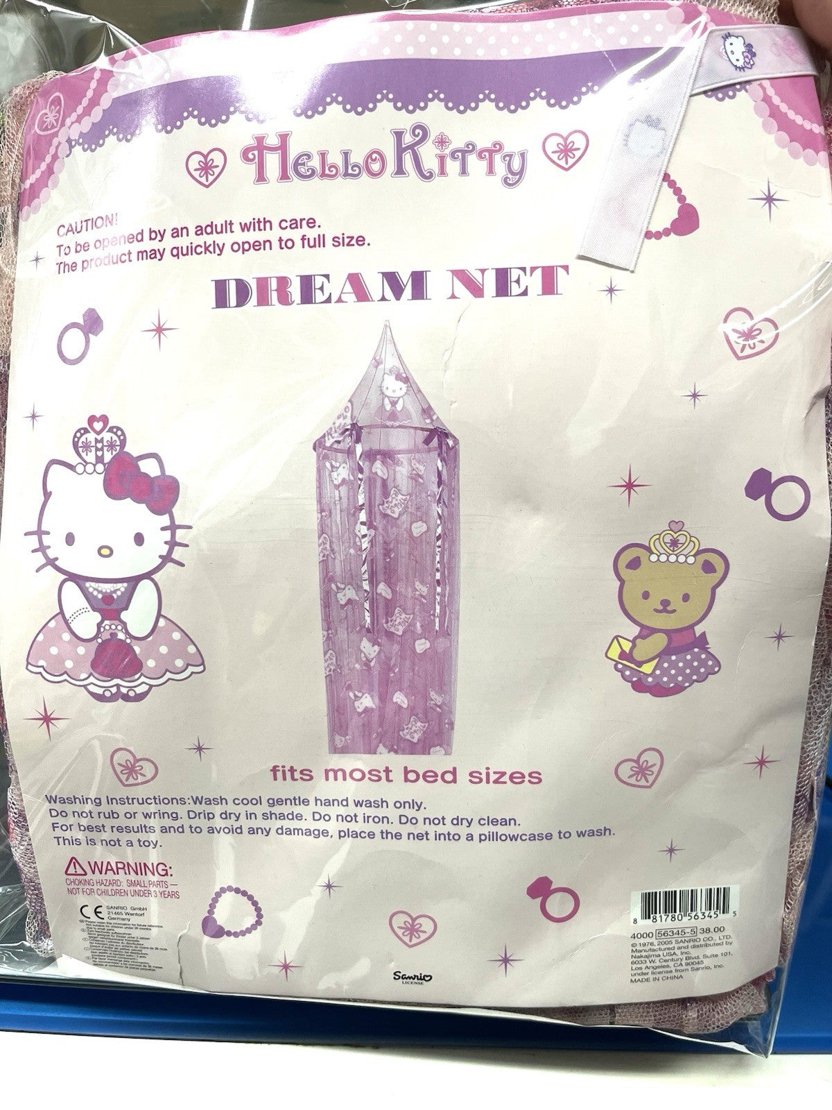 2005 Sanrio Hello Kitty Dream Net Bed Canopy NWT Pink Princess Room Decor Rare