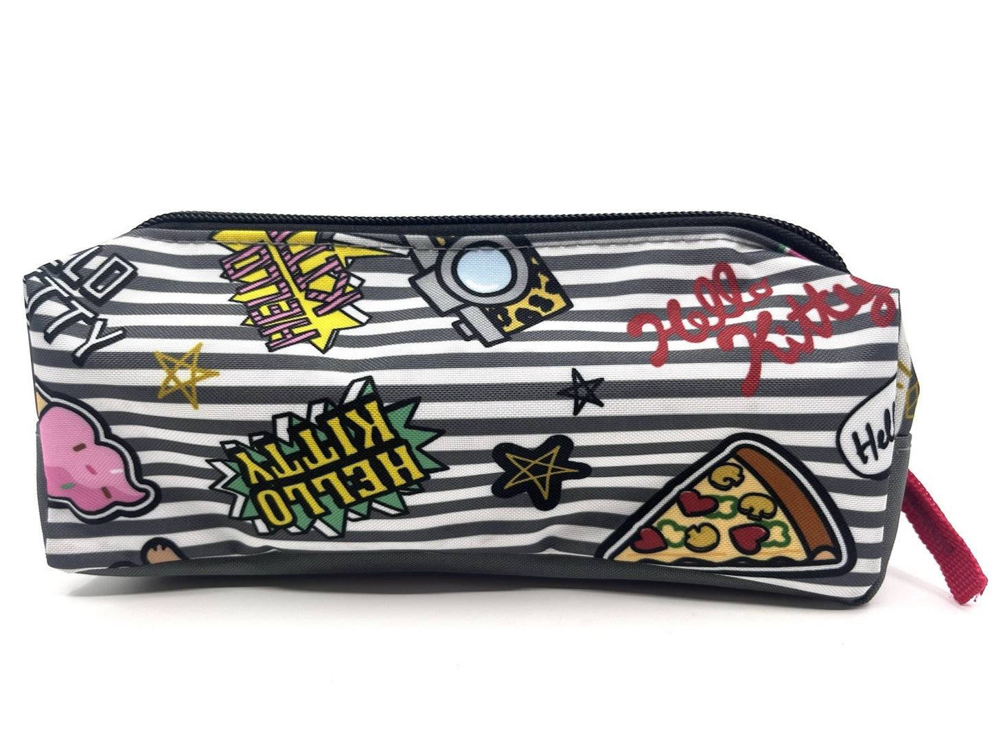 Hello Kitty Pencil Pouch Bag 2017 Sanrio Striped Makeup Case New