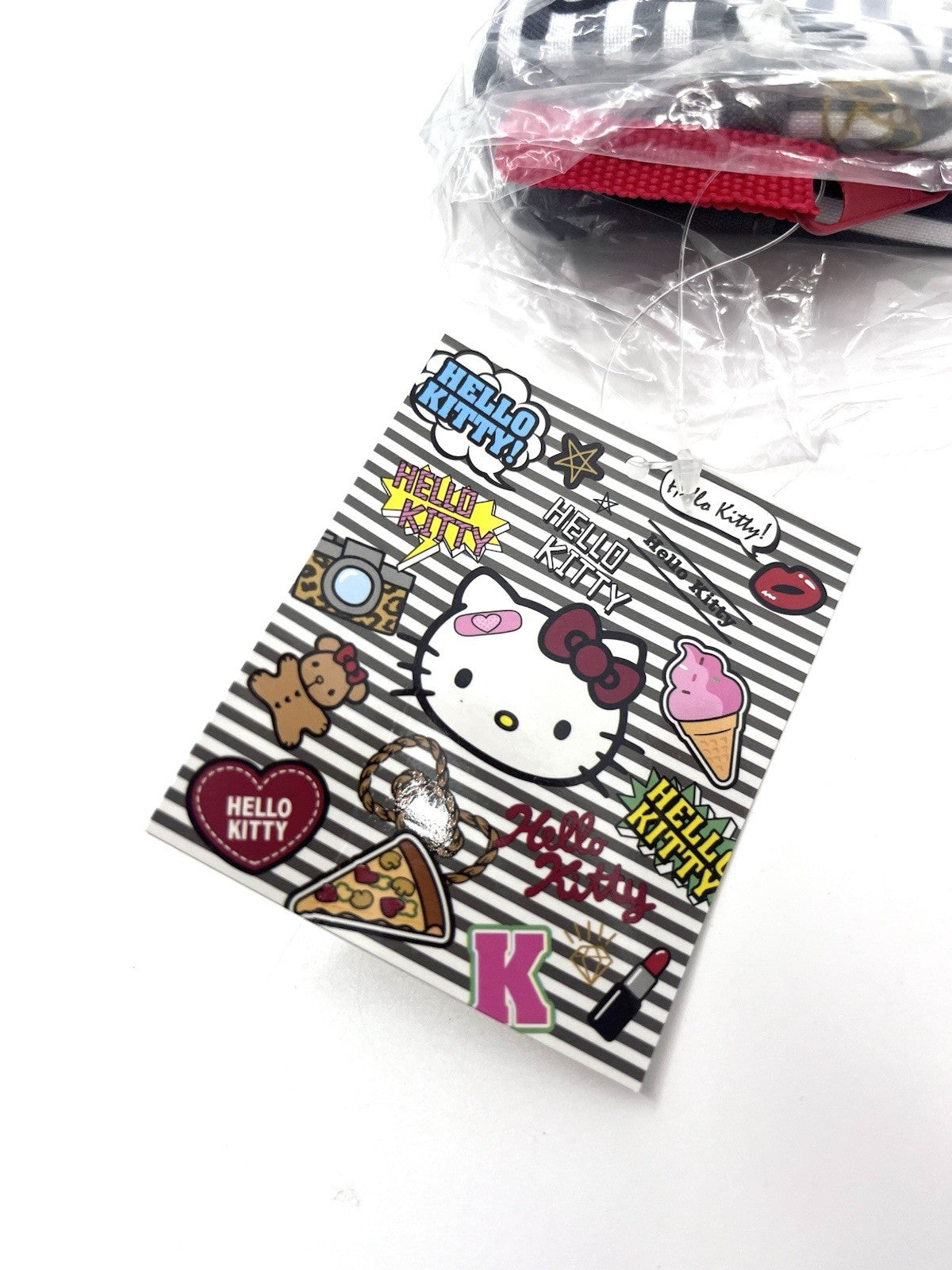 Hello Kitty Pencil Pouch Bag 2017 Sanrio Striped Makeup Case New