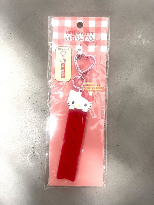 JAPAN Sanrio HelloKitty Initial Keychain With Pink Heart shaped Clamp.