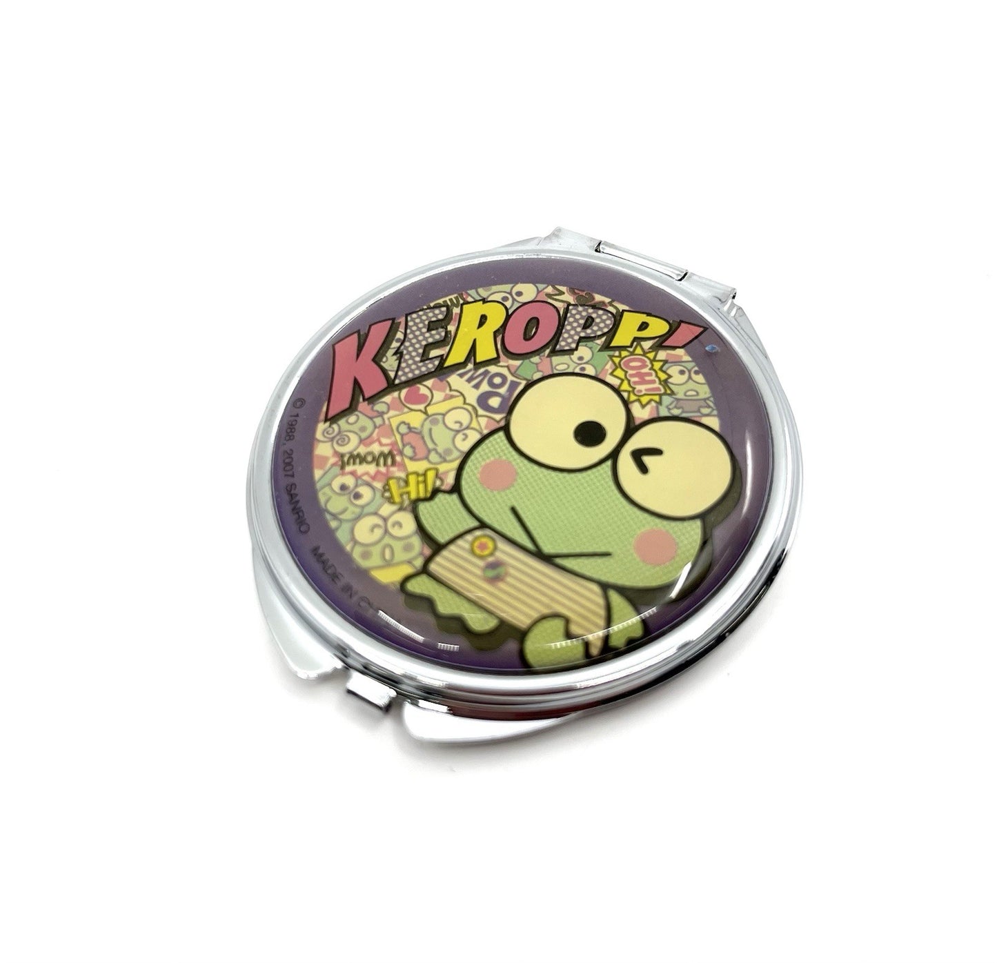 Vintage 2007 Sanrio Keroppi Compact Mirror Pastel Comic Pop Art NEW Rare