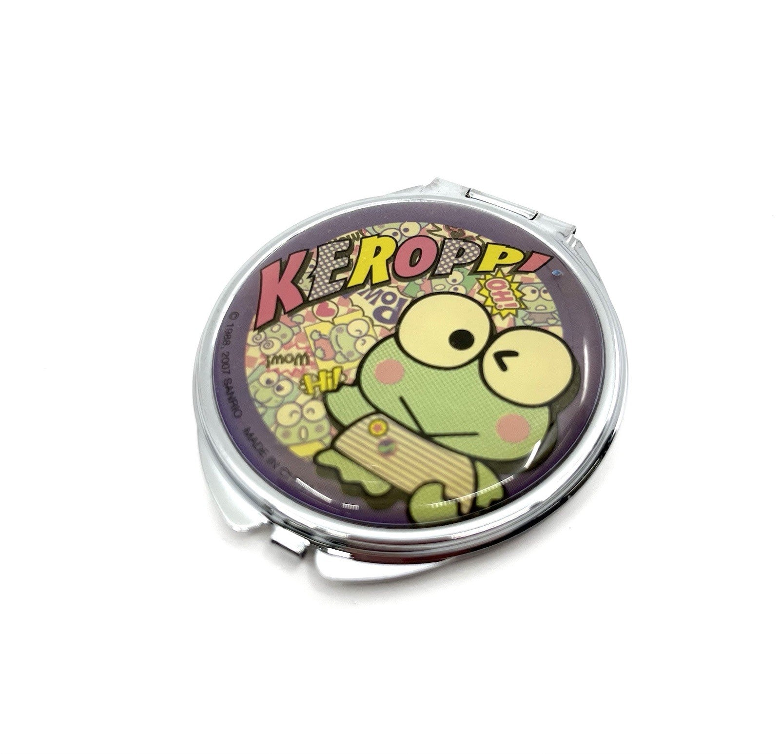 Vintage 2007 Sanrio Keroppi Compact Mirror Pastel Comic Pop Art NEW Rare