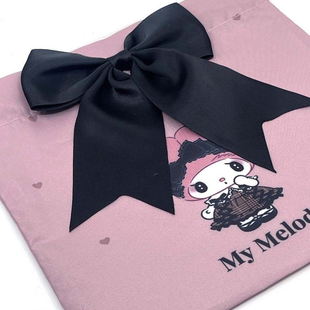 SANRIO My Melody Gothic Pouch w/ Blk Bow (Secret Melokuro) One Size