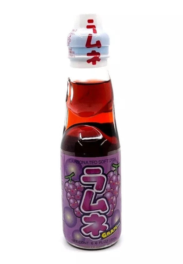 Ramune (6)bottles Grape flavor Japanese Marble Soda