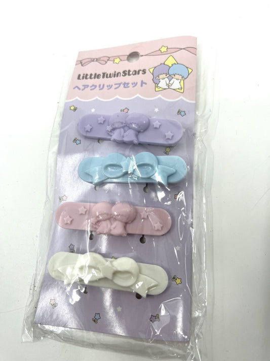 Sanrio Little Twin Stars Mini Hair Clip Set  Japanese Bow Hair Barrette (1 set)