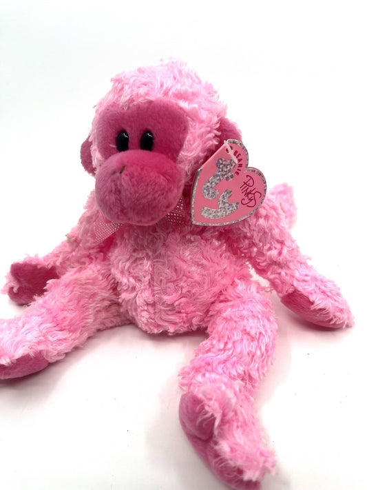 Ty Pinkys Beanie Baby DAZZLER Pink Monkey 8.5” NWT Plush Stuffed Toy Valentines
