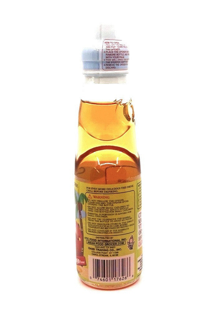 Ramune (6)bottles Mango flavor Japanese Marble Soda .