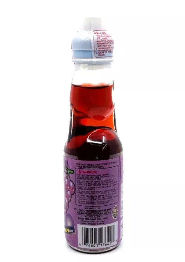 Ramune (6)bottles Grape flavor Japanese Marble Soda