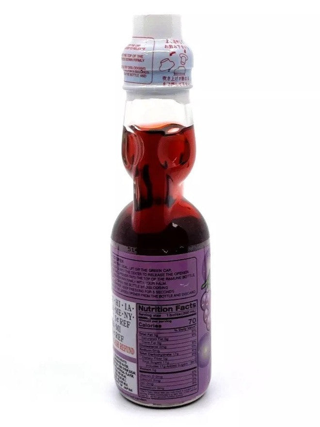 Ramune (6)bottles Grape flavor Japanese Marble Soda