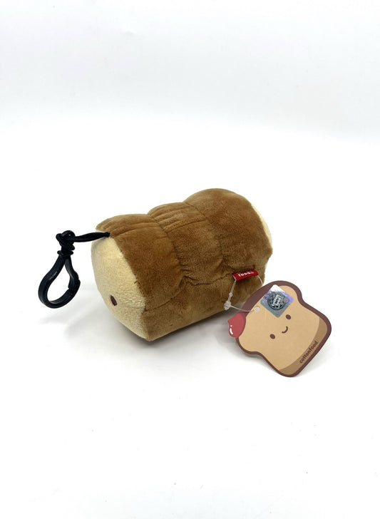 Loaf of bread SMALL Backpack Dangler Plush charm. Super Soft. 3” X 3” X 6”