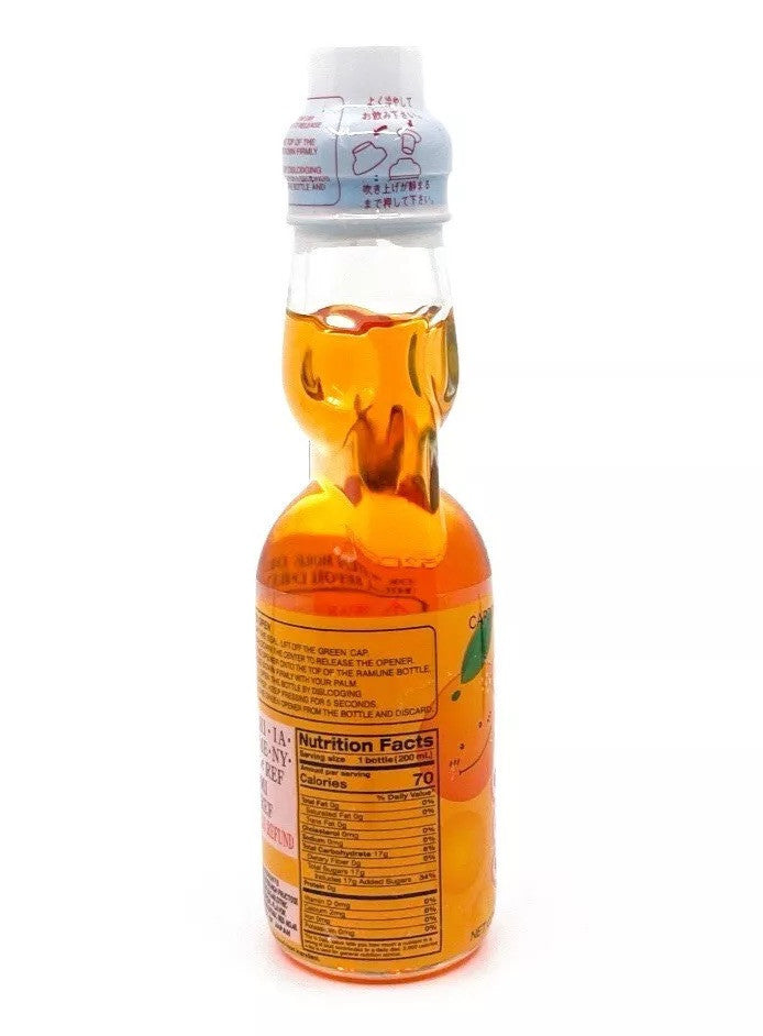 Ramune (3)bottles Orange flavor Japanese Marble Soda
