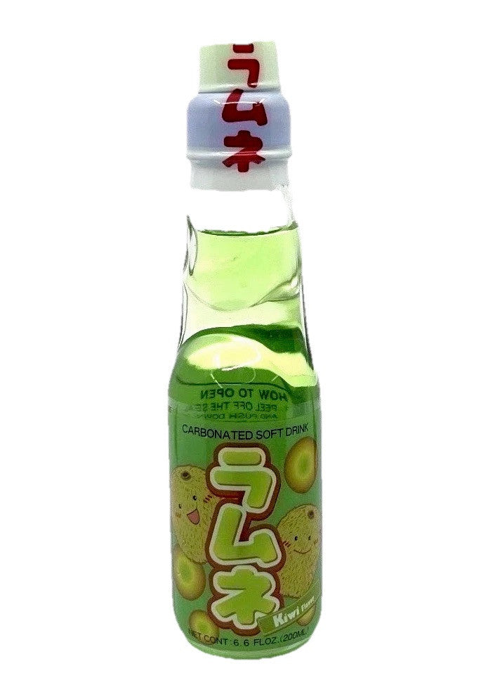 Ramune (6)bottles Kiwi flavor Japanese Marble Soda
