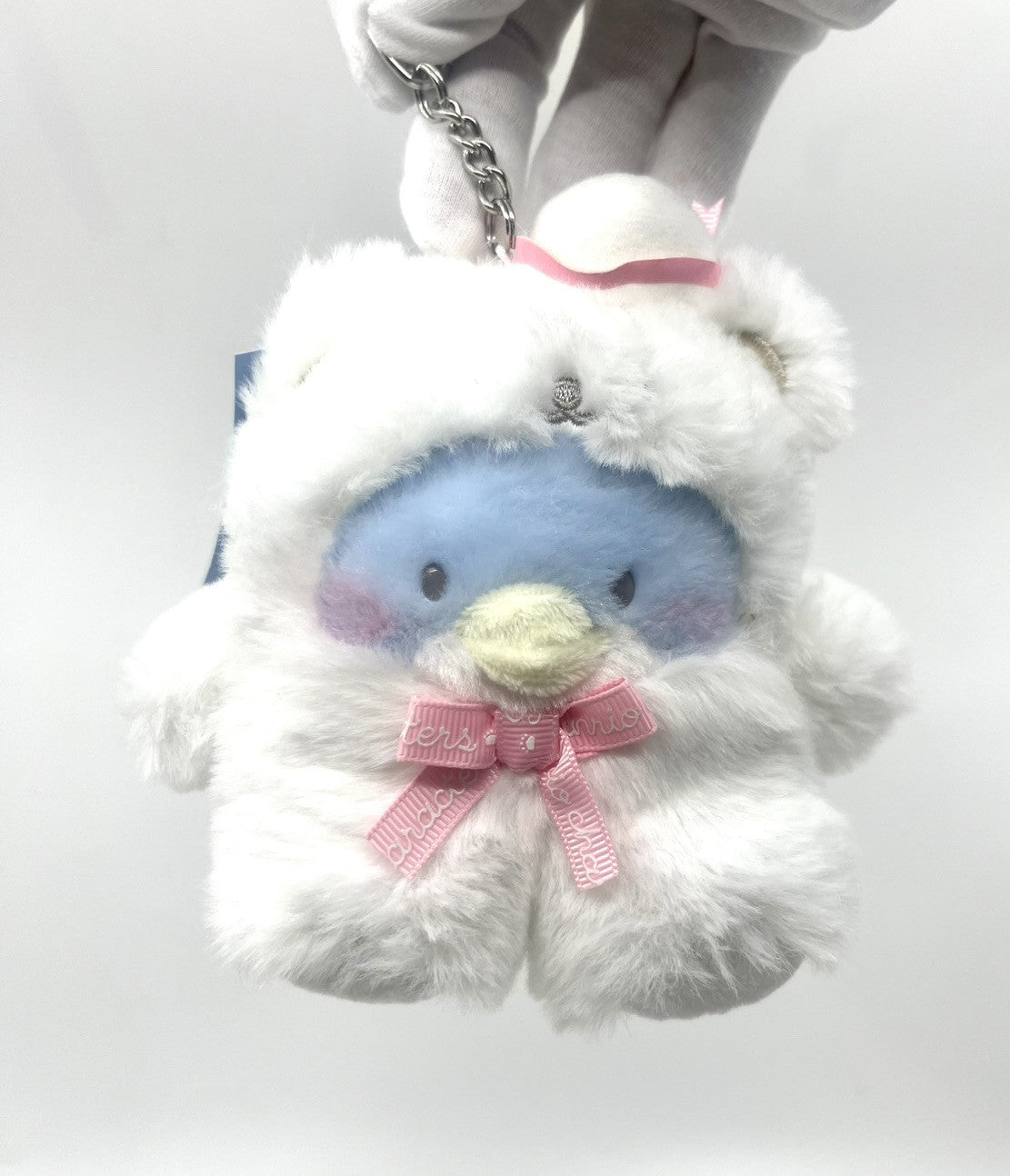 Sanrio Character TuxedoSam  Mascot Fluffy White Bear Outfit 5in W/ Chain