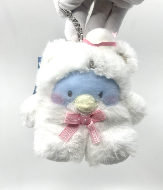 Sanrio Character TuxedoSam  Mascot Fluffy White Bear Outfit 5in W/ Chain