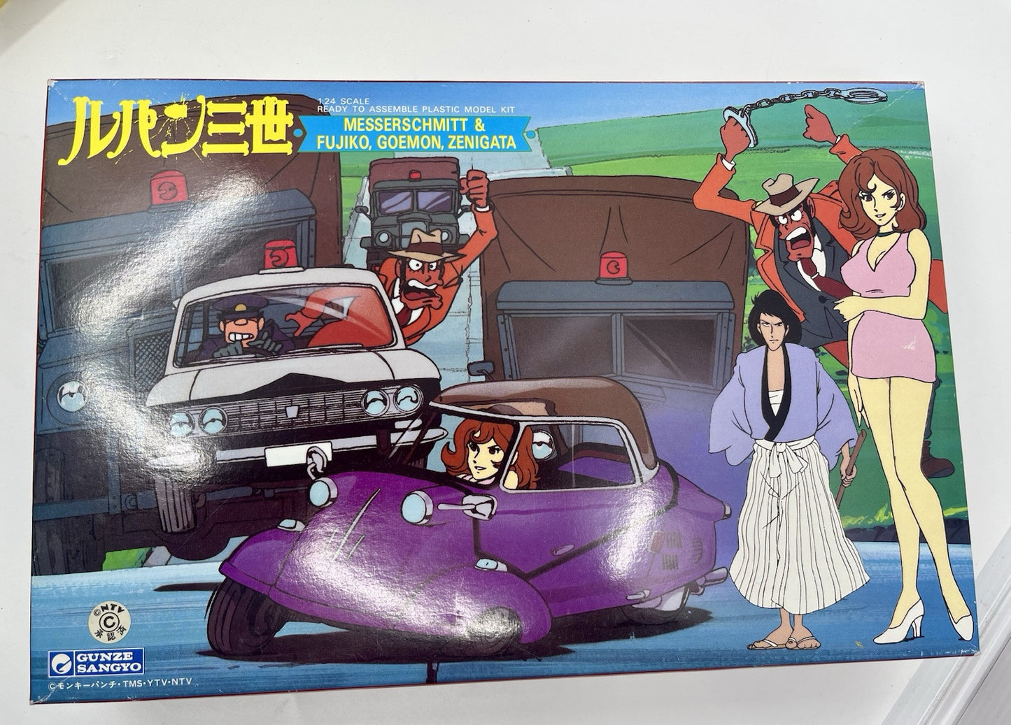 LUPIN Ⅲ 1/24 Studio Ghibli MESSERSCHMITT KR200 & FUJIKO, GOEMON, ZENIGATA RARE