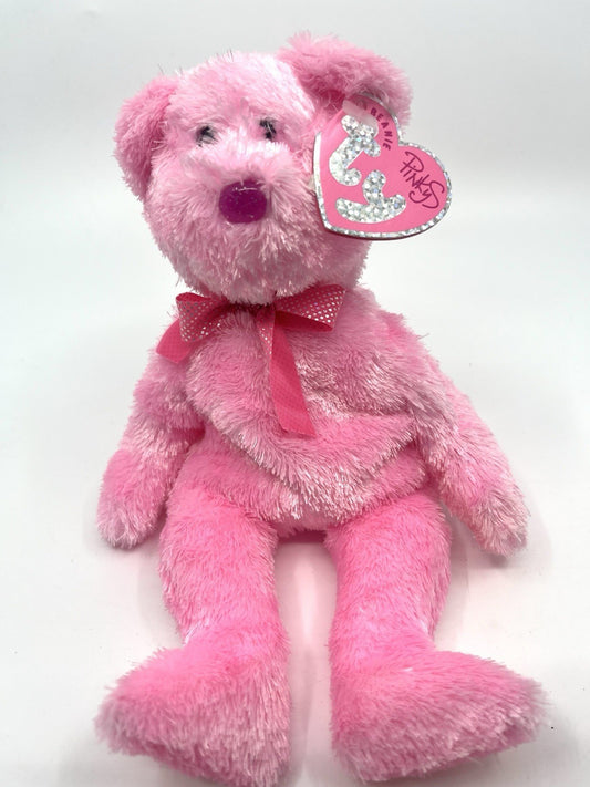 Ty Pinkys Beanie Baby DAZZLER Pink Bear 8.5” NWT Plush Stuffed Toy Valentines