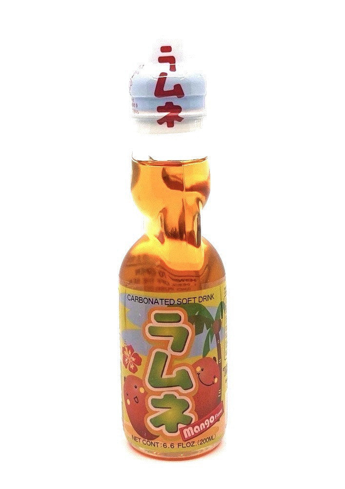 Ramune (6)bottles Mango flavor Japanese Marble Soda .