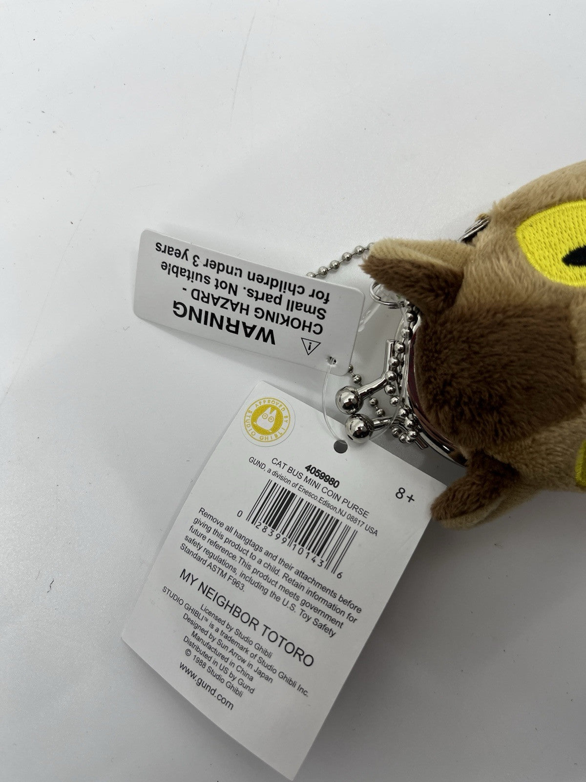 My Neighbor Totoro Catbus Plush Coin Purse w/ Metal Bead. New.