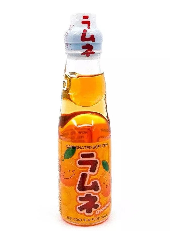 Ramune (3)bottles Orange flavor Japanese Marble Soda