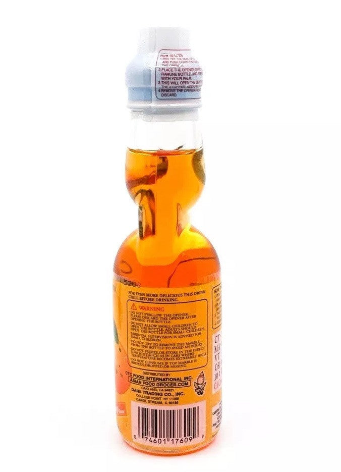 Ramune (3)bottles Orange flavor Japanese Marble Soda