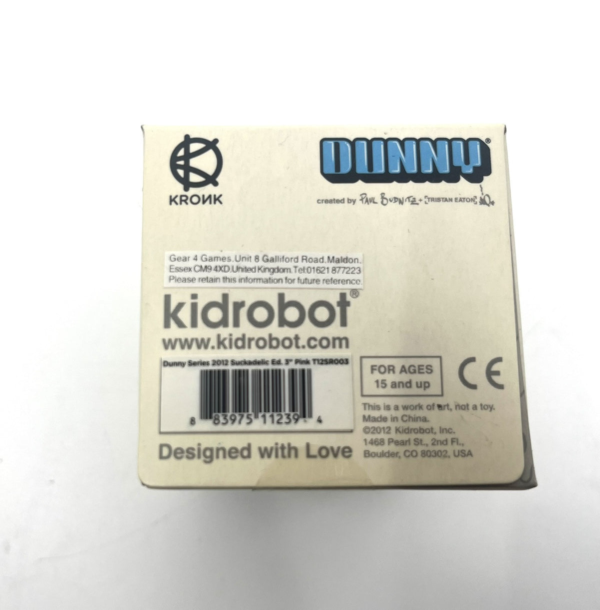 Kidrobot Dunny 2012 Gay Empire Suckadelic  by Sucklord pink 3" Unopened